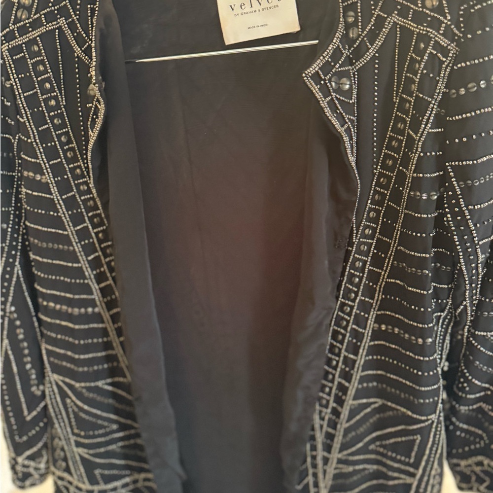 Velvet Women's Black Embellished Jacket